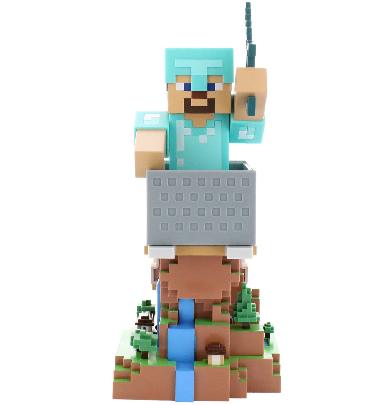 Minecraft: Steve in Diamond Armour Cable Guys R.E.S.T Collectible Figure Device Holder - EXG Pro