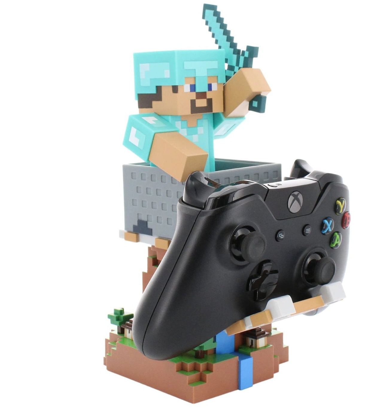 Minecraft: Steve in Diamond Armour Cable Guys R.E.S.T Collectible Figure Device Holder - EXG Pro